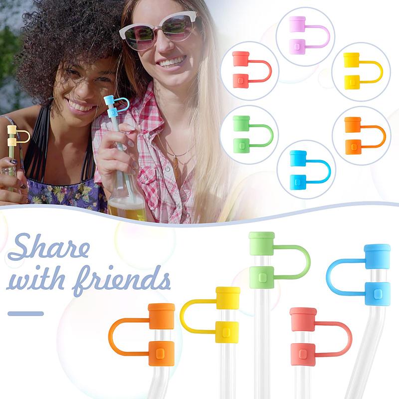 4 szt. silikonowych końcówek słomek wielokrotnego użytku, pyłoszczelne osłony słomek, osłony końcówek słomek do picia, nakładki na słomki, narzędzie do picia 8 mm mini