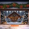 2D flaches Banner 1 großer Weihnachtskeller-Hintergrund Tannenhütte Schießhintergrund Weihnachtsbaum