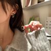 Japan and Korea Cute Color Beaded Earrings Women's New Trendy Autumn and Winter Earrings Simple and Cold Wind Ring Earrings