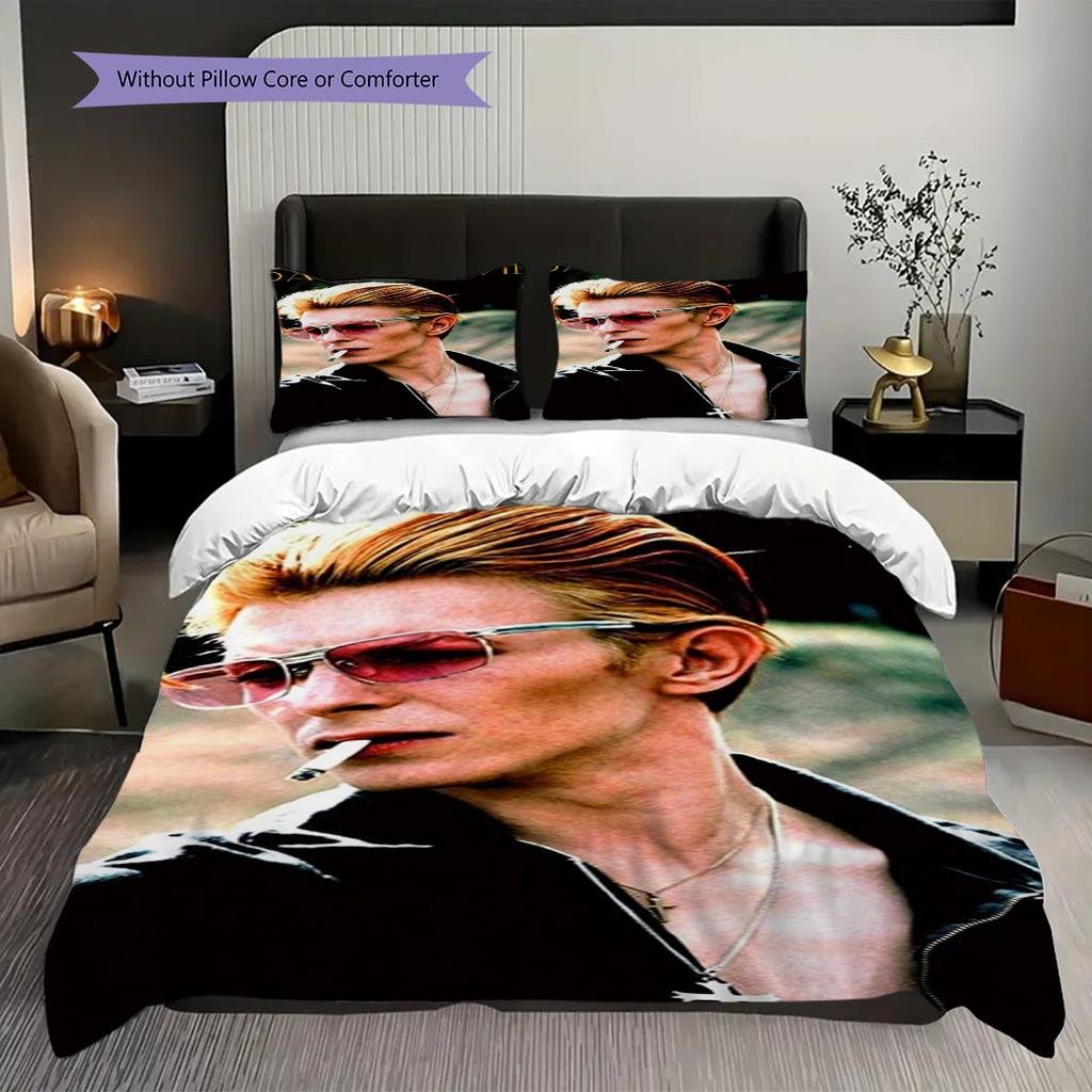 David Bowie Legend Threepiece Set 1 Duvet Cover 2 Pillowcase Without Core Bedding Set Soft And Comfortable Christmas Birthday Gift Bedding