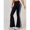Sexy Micro-Pull Yoga Pants Women's Summer High Waist Hip Lifting Stripes Slim Looking Stretch Belly Compression Running Exercise Workout Pants