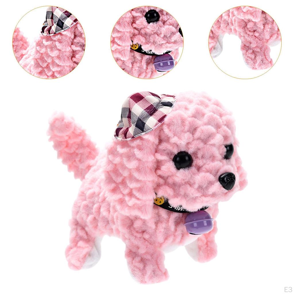 Electric Plush Dog Toy Cute Soft Hat for Festival Holiday Girls Boys White