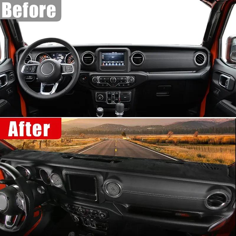 Car Cover Avoid Light Pad Anti-UV Carpets Case Non-Slip Mats Dashboard For Jeep Wrangler JL 2018      2024