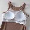 White Backless Camisole Tank with Built-In Bra - Versatile Base Layer for Yoga, Sports, or Everyday Wear