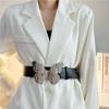 Metal Buckle PU Leather Belt Y2k Jeans Waistband Personality Butterfly Belt  Female