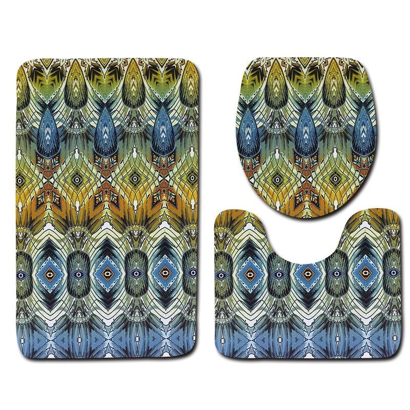 Toilet Floor Mat Three-Piece Bathroom 3-Piece Carpet Doormat Mat
