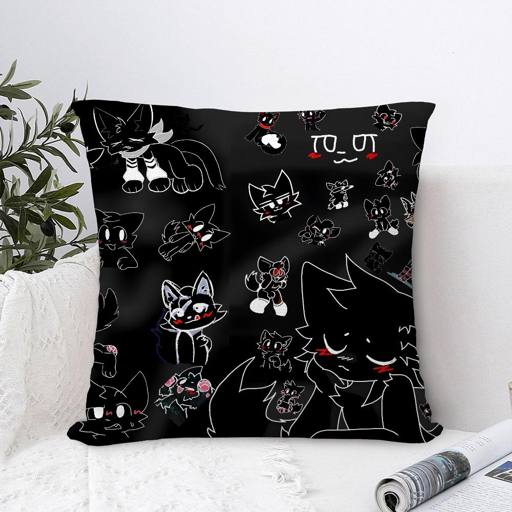 B-Boykisser Silly Cat Cute Pillow Case Plush Fabric Soft Pillowcase Double Sided Print Sofa Cushion Cover Throw Pillow Cover