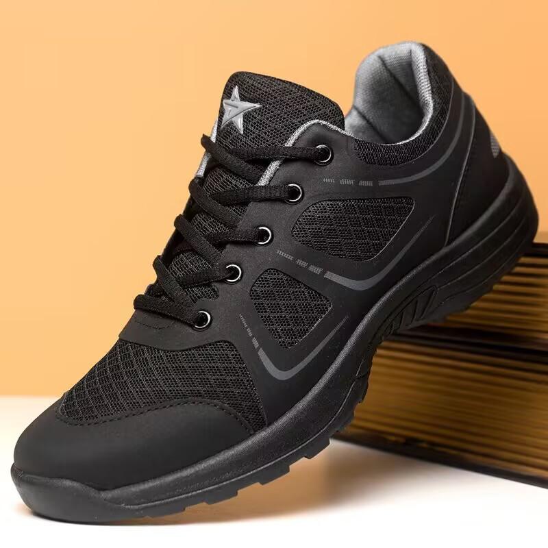 Training shoes Spring and autumn running shoes Black mesh breathable wear-resistant ultra-light training casual