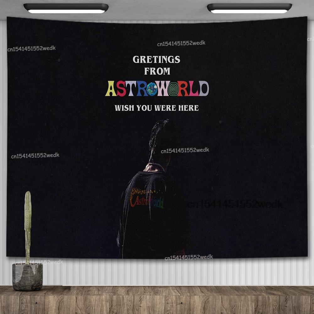 Travis Scott Astroworld Album Plakát Psychedelický Hippie Hvězdná Obloha Gobelín Estetický Gobelín Nástěnná Dekorace Teen Pokoj