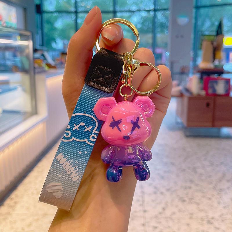 Acryl Cartoon Graffiti Bär Schlüsselanhänger Kreative Puppe Damen Taschenanhänger Niedlicher Auto Schlüsselanhänger Weihnachts Geburtstagsgeschenk