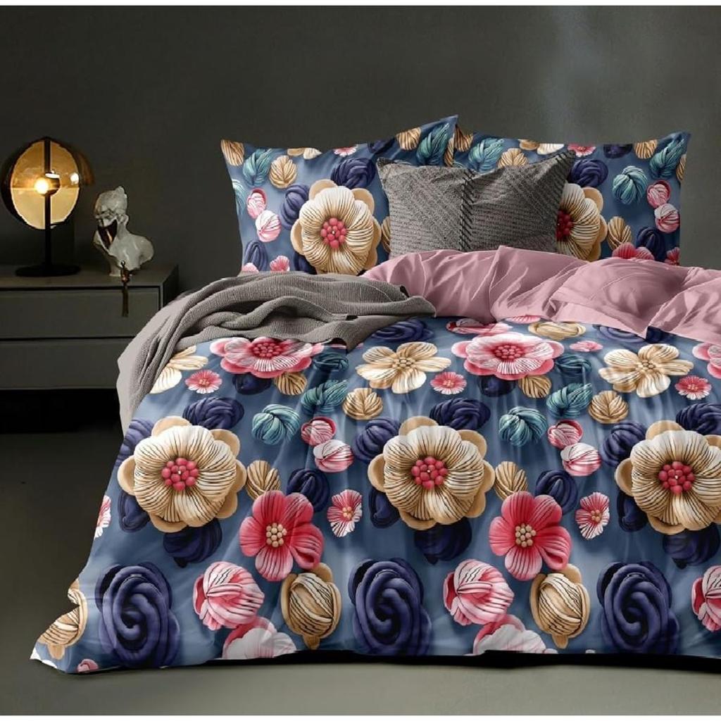 Glace Cotton AC Comforter Set Double Bed King Size with Flat Double Bedsheet & 2 Pillow Covers, 4 Pieces Bedding Set |