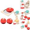 Hoshi Baby Wooden Montessori Mirror Peekaboo Knob Puzzle, Infant 3mos+ Tummy Time Toy