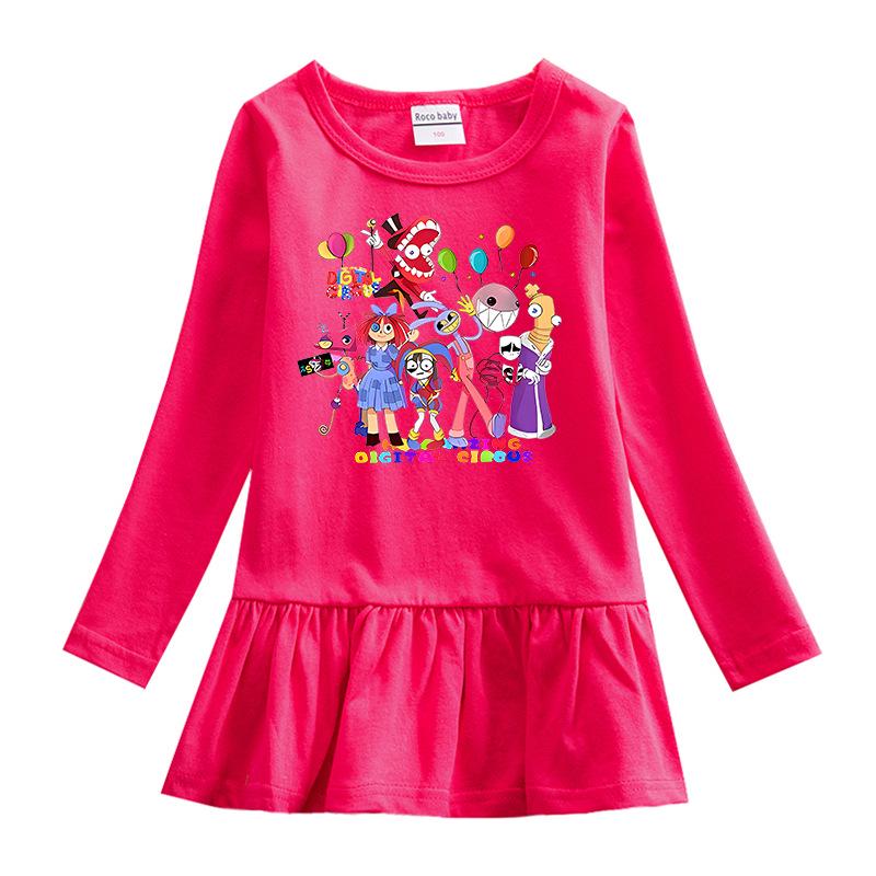 Korean Style Girls' Cartoon Long Sleeve Princess Dress - Mesh Skirt (Spring & Autumn 2026)