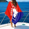 Olympique Football Crest Beach Towel - Soft, Absorbent Microfiber, Lightweight, Ideal for The Beach, Parties, Travel, Camping Fan Gifts