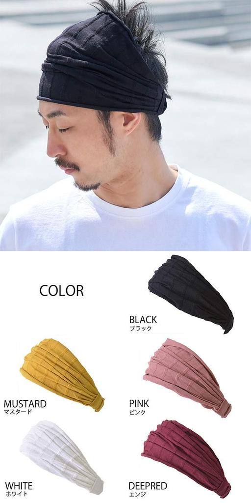 Bandana Headband MIYA Cotton Turban [Charm] [Free Size/Black]