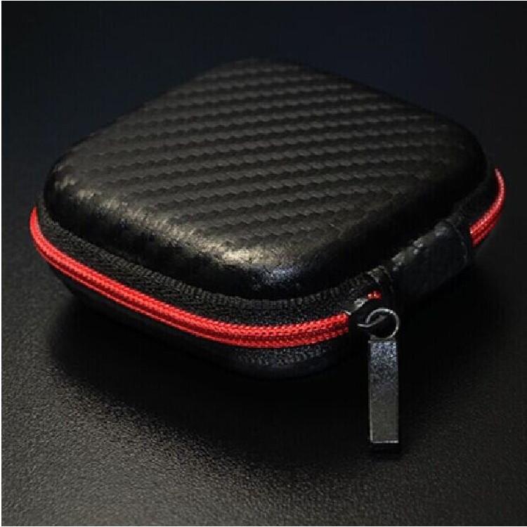 Portable Bluetooth Earphone Storage Bag - Straw Mat Design, Square Shape, Free Shipping