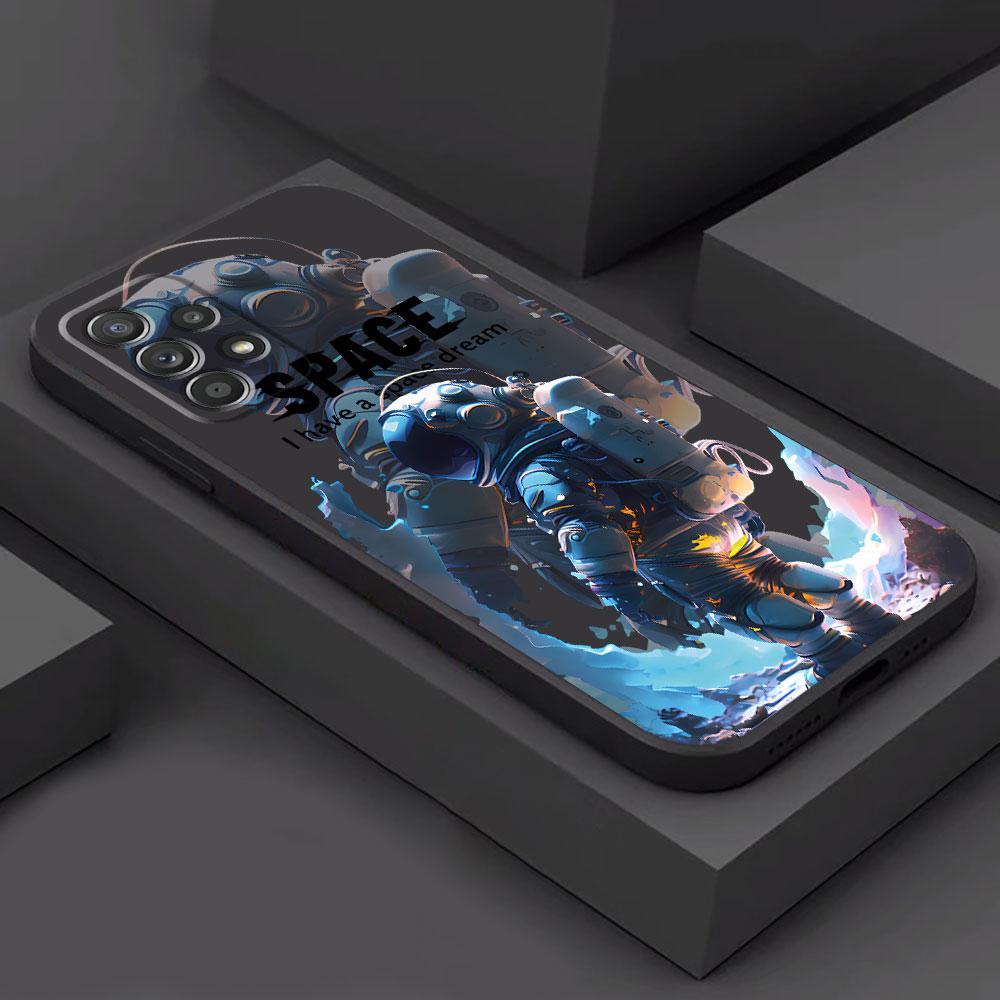 

Case for Samsung Galaxy A34 A52 A42 A32 A13 A73 A12 A14 A24 A11 A21s A22 A54 A33 A72 A53 A23 Space Star Astronaut Cover Galaxy A34 5G