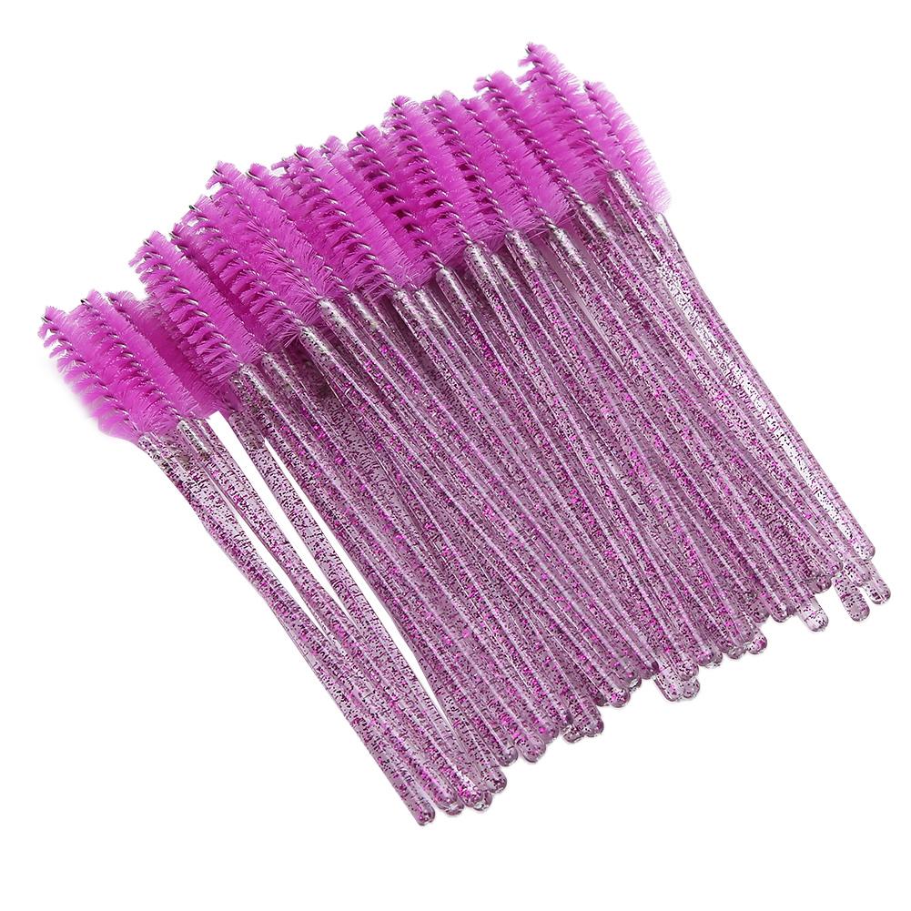 50 Stück Nylon-Make-up-Pinsel, Mascara-Stäbe, Wimpern, Augenbrauen, tragbarer Einwegpinsel