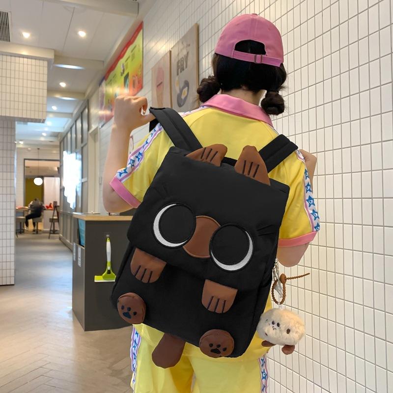 Schulranzen Süßer Siamkatzen-Rucksack Japanischer kleiner frischer Schüler-Schulranzen Bestickter lustiger Tier-Vielseitiger Freizeit-Rucksack