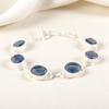 Seltener London Blue Topas Edelstein 925 Sterlingsilber Schmuck Handgefertigtes Armband 8" RB-10-8