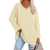 Super Large Multi-color Loose V-neck Women's T-shirt with Drop Shoulder Sleeves