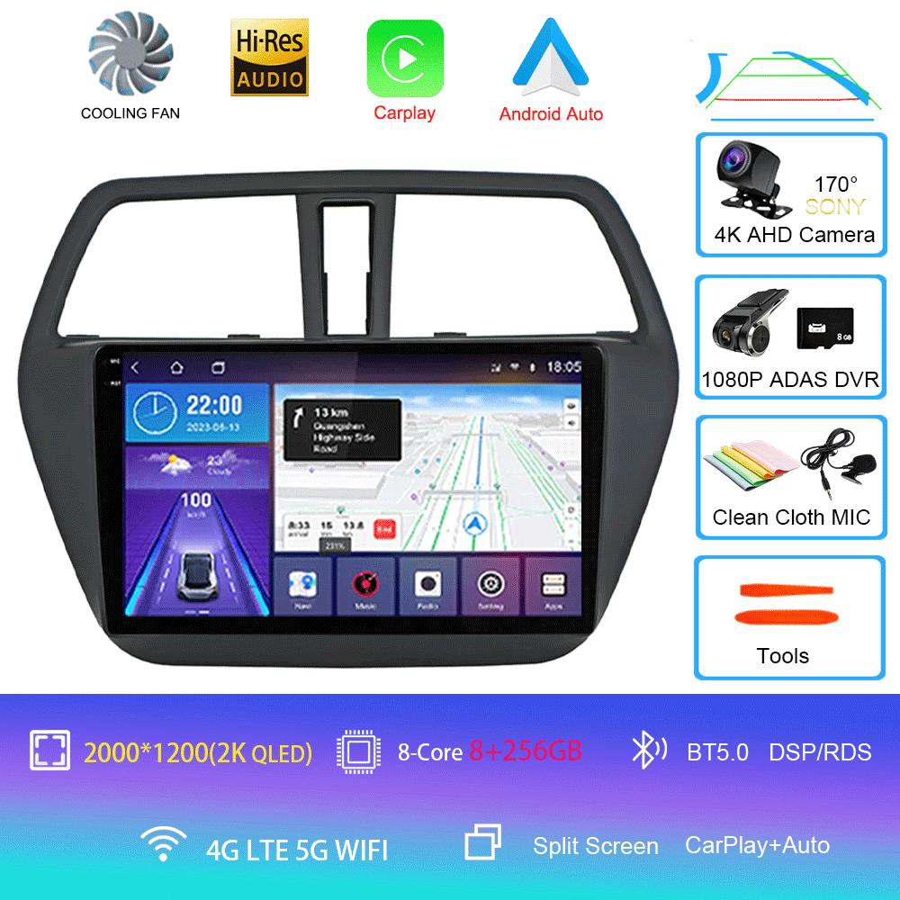 Android 14 Carplay Auto WIFI+4G Car Radio For Suzuki SX4-CROSS 2014-2017 Multimedia Video Player Navigation GPS Stereo Head Unit