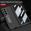 Samsung Z Fold7 Electroplated Leather Magnetic Case with Bracket - Anti-drop Protective Cover