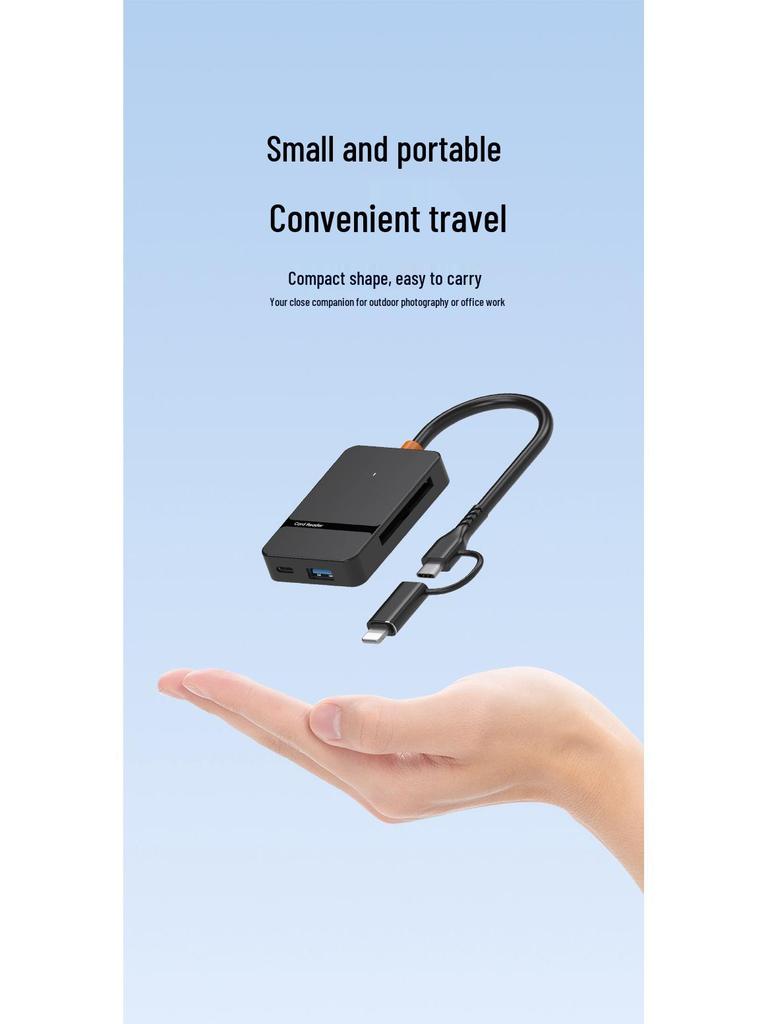 8-in-1 Lightning/Type-C Multifunction Dock & Card Reader for Mobile Phones