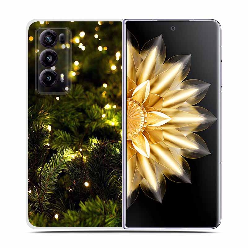 For Honor Magic V2 Case VER-AN1 Christmas Cute Clear Hard Plastic PC Back Cover For Huawei Honor Magic V2 5G Coques Cartoon Bags