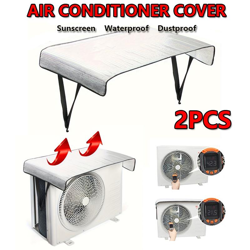 46x95CM Airconditiondeksel Utendørs Solregntett Støvtett Snøbeskyttende Rengjøringstrekk Hjemme Aircondition Hold Rengjøringsverktøy