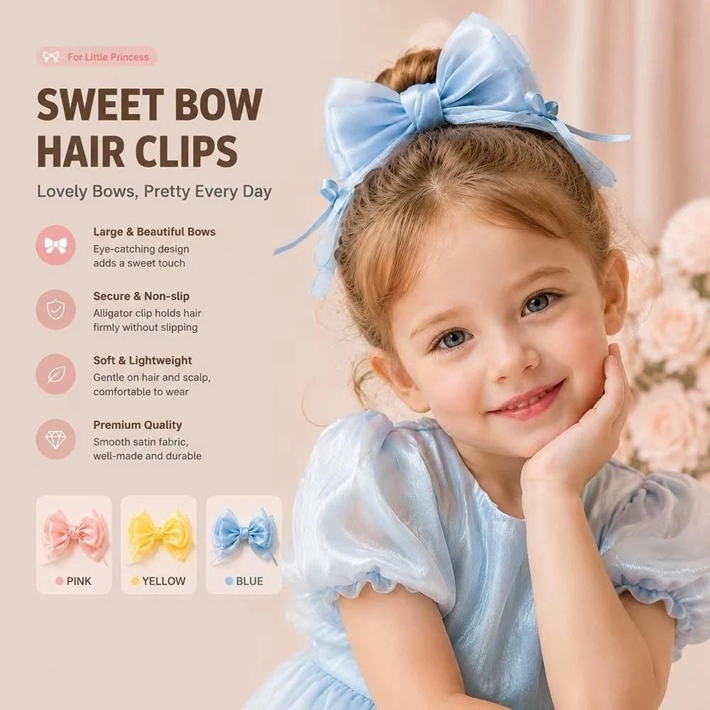 Large Bow Large Bow Hair Clips Birthday Gift Girls Hairpin Cute Bowknot Hair Clips  Girls