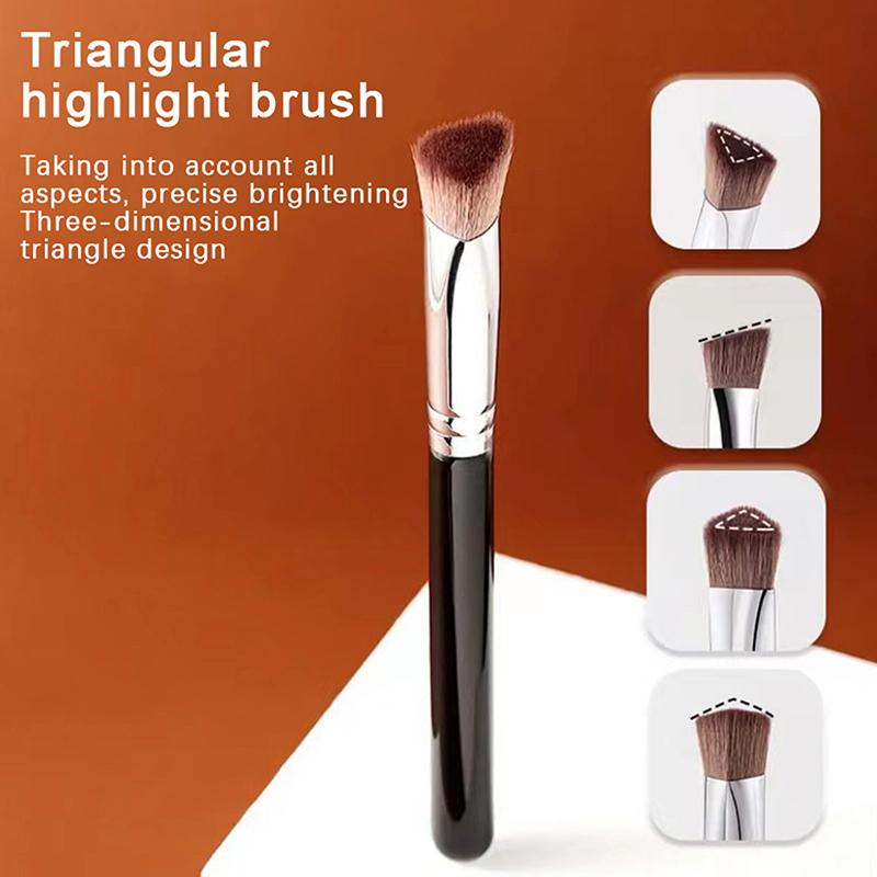 Abgewinkelter dreieckiger Concealer-Pinsel, Kontur-Highlighter-Concealer-Pinsel, Make-up-Pinsel aus Kunsthaar, spurloser Foundation-Pinsel