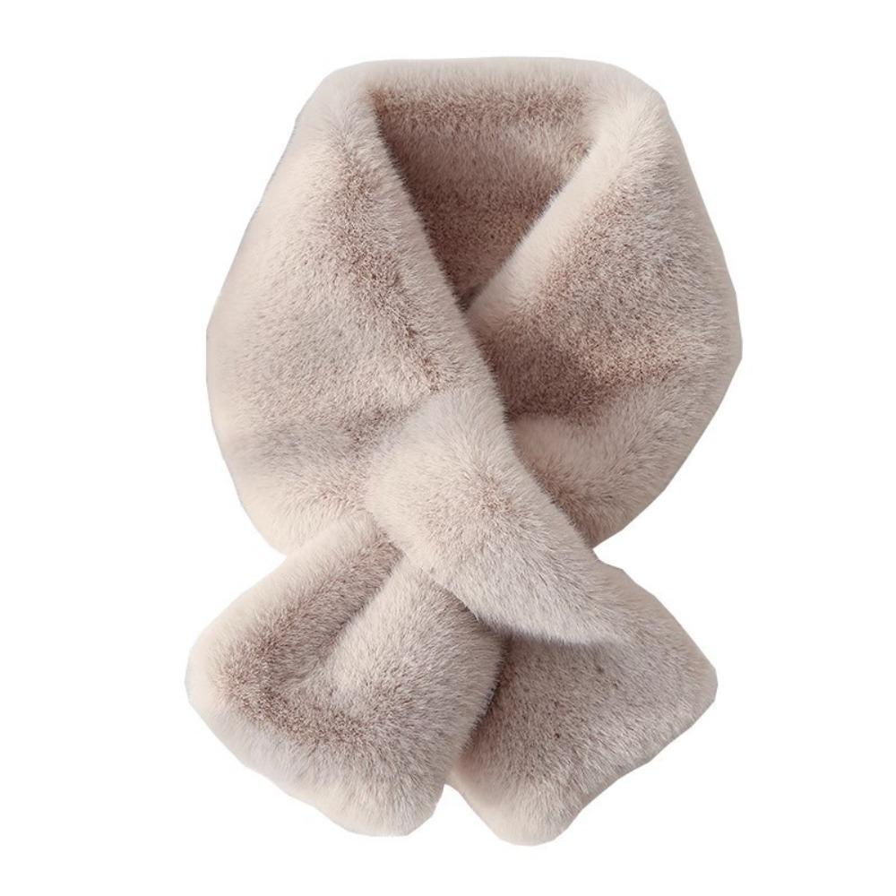 1Pc Solid Color Scarf Women'S Winter Versatile Plush Thickened Scarf Korean Version Solid Color Fur Neck Cover Girl Cute Fur