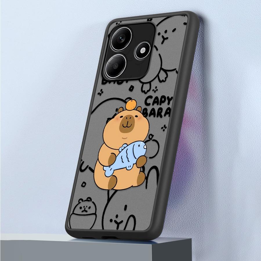 Funda Back Phone Cover Case for Xiaomi Redmi Note 14 11 A4 14C 13C 10 12 13 Pro Plus 9S Cute Capybara