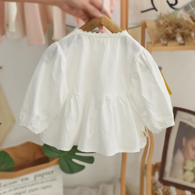 Spring 2023 Stylish Long Sleeve Baby Doll Shirt - Korean Style for Girls