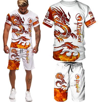 Animal Fly Dragon Tattoo Men Tracksuit Harajuku Streetwear Men's T-shirts Man Jogging Suit Casual Plus Size Male Sets Chandal