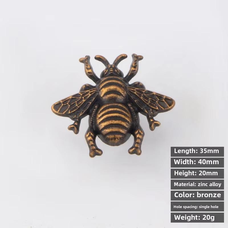 Buton Dulap Albină Drăguță Aliaj Zinc Animal Mâner Sertar pentru Garderobă Cameră Copii Instalare Orificiu Unic butoni sertar muebles