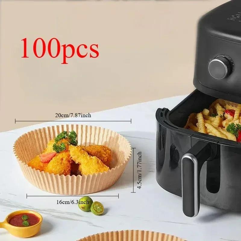 

Бумажные вкладыши для аэрофритюрницы Аксессуары для аэрофритюрницы Бумага для выпечки и приготовления пищи Инструмент Фритюрница Аэрогриль Бумажная форма Пергамент Конвекционная печь circle,100pcs