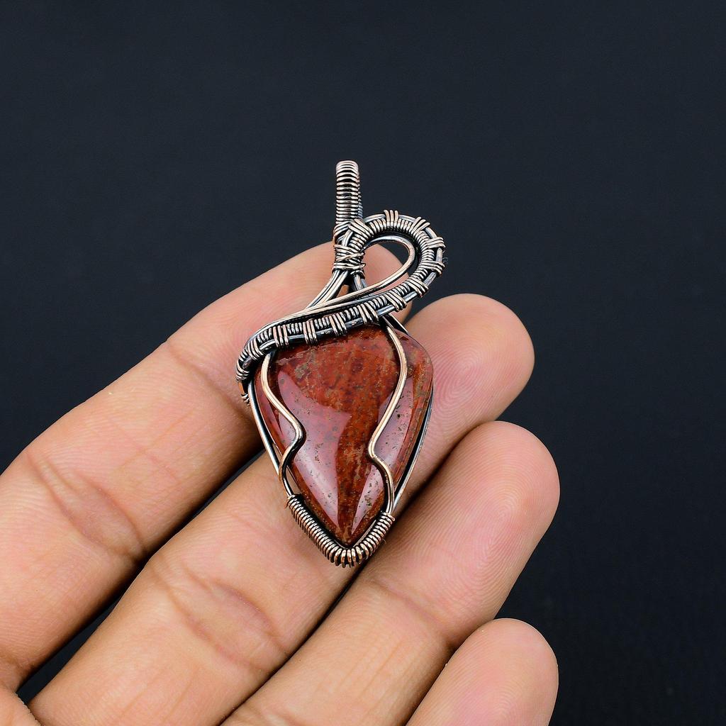 Bloodstone 999 Copper Wire Wrapped Pendant Handmade Gemstone Jewelry, Gifts For Wife Brand New Pendant
