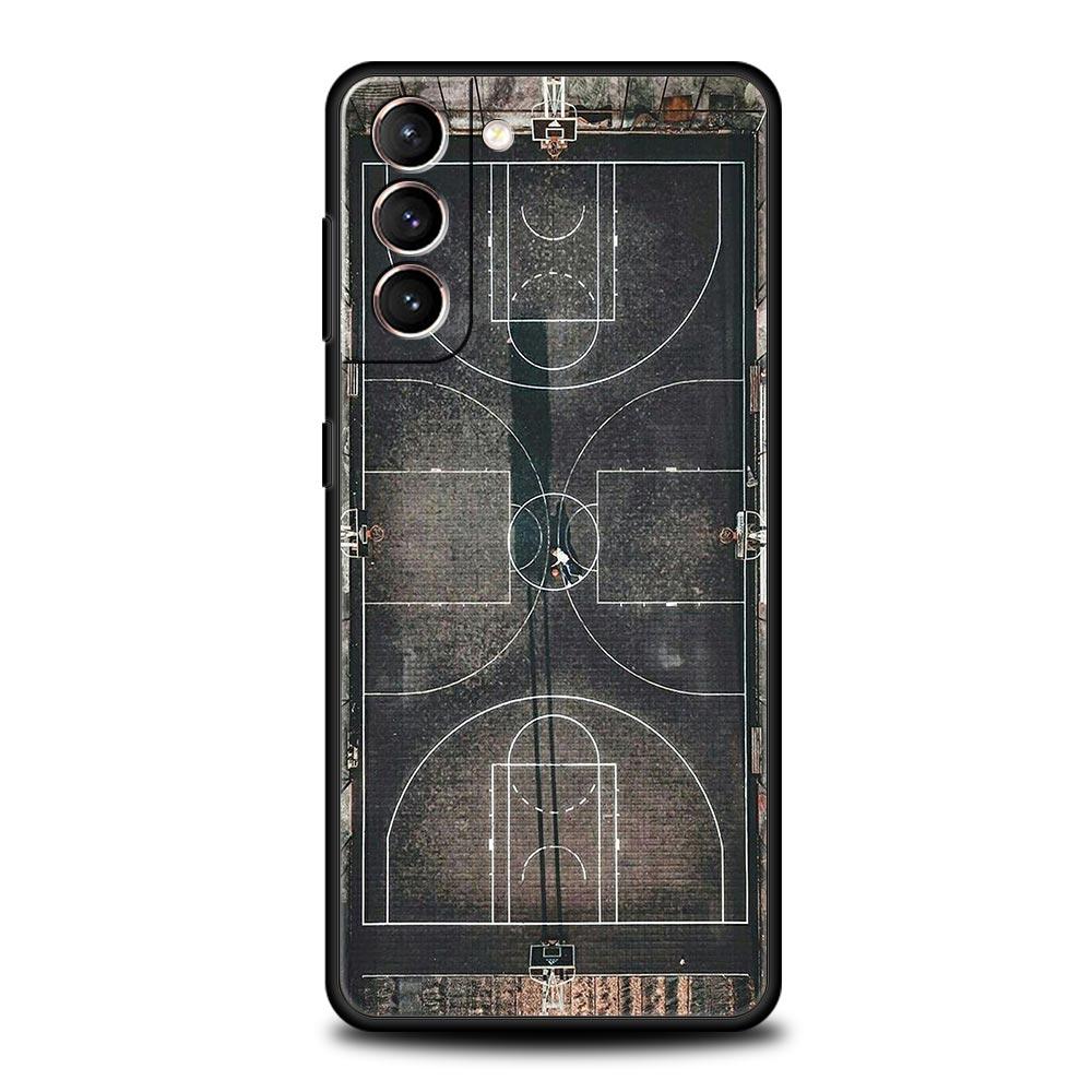 Custodia per Telefono Sportiva con Cesto da Basket Per Samsung Galaxy S25 S24 S23 FE S22 Ultra S20 S21 5G S10 Plus S10E Morbida Nera
