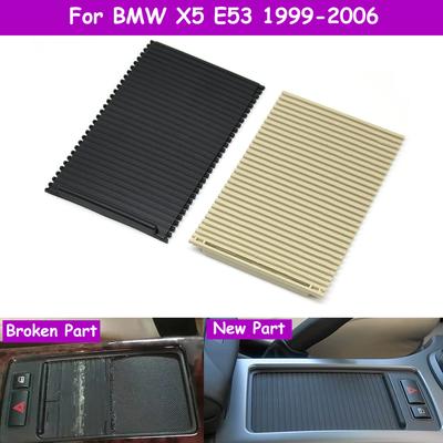 LHD RHD E53 Car Interior Center Console Water Cup Holder Roller Shutter Cover For BMW X5 1999-2006 51168408026 51168402941