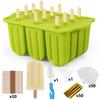12 Cavity Summer Popsicles Molds Food grade Silicone DIY Ice Cream Tools With Wooden Sticks Easy-Release Popsicle Ice Maker