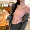 Spring new simple fashion collar long-sleeved lapel bottoming shirt women's slightly fat and thin waist shirt