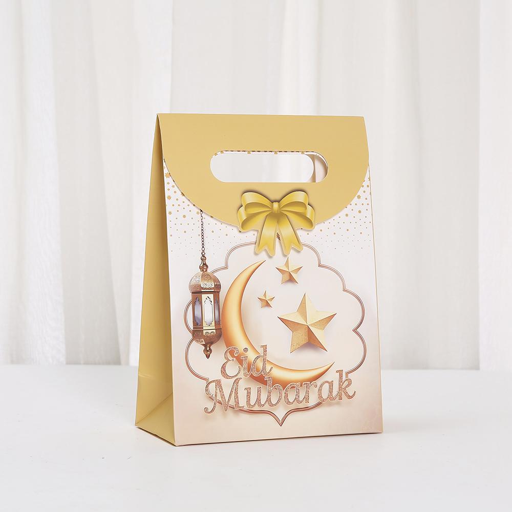 20pcs Eid Mubarak Ramadan Paper Tote Gift Bags Moon and Star Gift Bags for Party Favors Bakeries and Candy Packaging