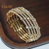 Adjustable Opening Alloy Bracelet Shiny Rhinestones Multi Layer Design Bangle Wristband Wrist Jewelry