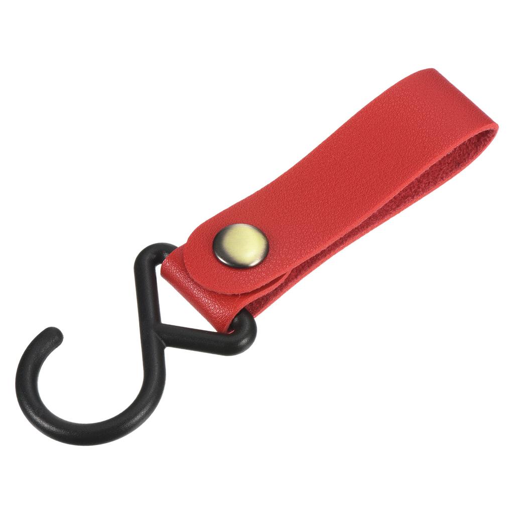 1/2/4pcs Outdoor Camping Triangle S-shaped Hook PU Leather Hook Wind Rope Keychain S Hook Tent PU Clothesline Hook Camping Hook