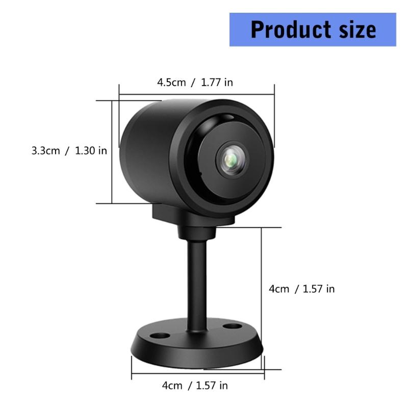 C1 Mini Camera Feature Night Viewing and Easy Installation Stand for Security Monitoring Home or Work Black