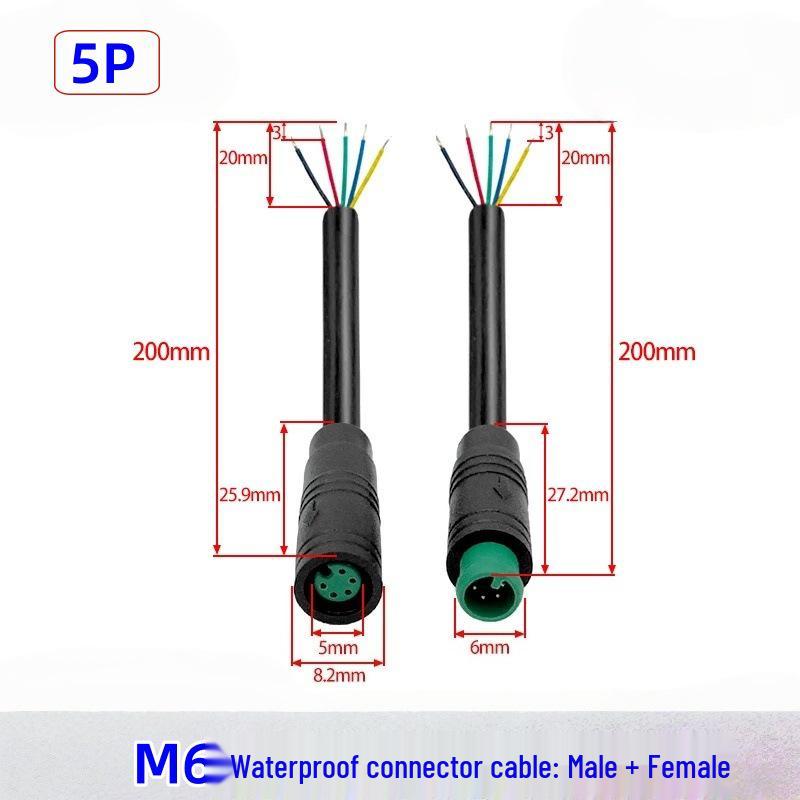 M6 2P3P4P5P6P Dashcam Sensor Docking Cable – Waterproof Connection