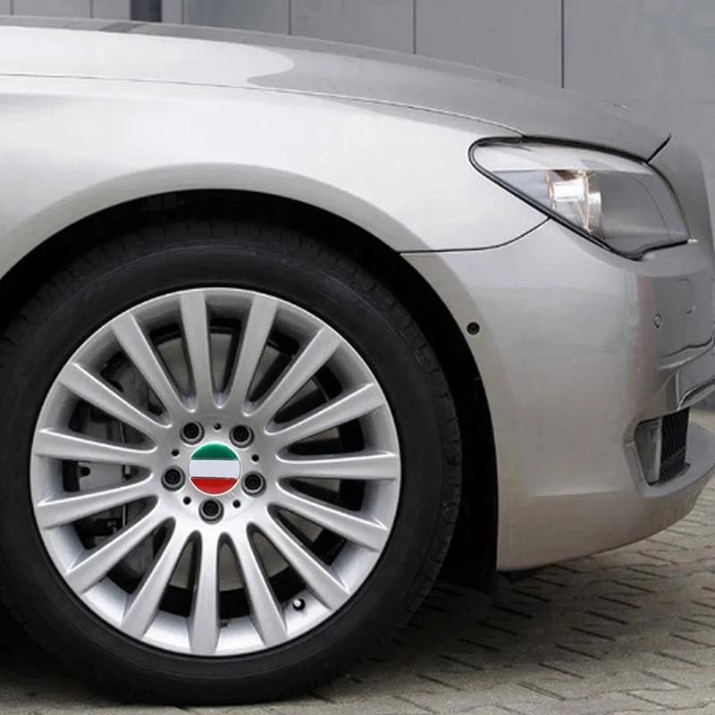 4PCS 56MM 3D Car Wheel Center Wheel Hub Cap Auto Refit Sticker Decoration Accessories Case For Italy Germany Flag Car Styling