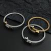 Creative Steel Wire Button Pattern Love Gold-plated Stainless Steel Women's Bracelet, Waterproof and Rust-free, Couple Bracelet
